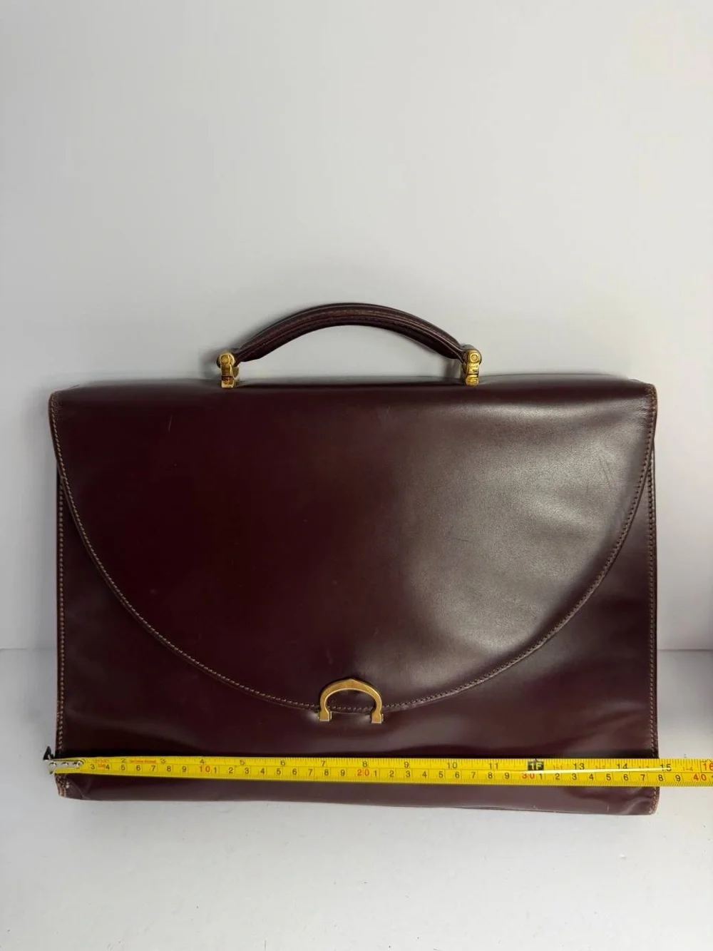 Vintage Cartier Must De Cartier Burgundy Leather Old Money Briefcase